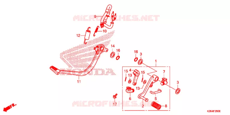 OPSTAP/KICKARM/ WISSEL PEDAAL Honda MOTO 125 GROM 2014  MSX125E