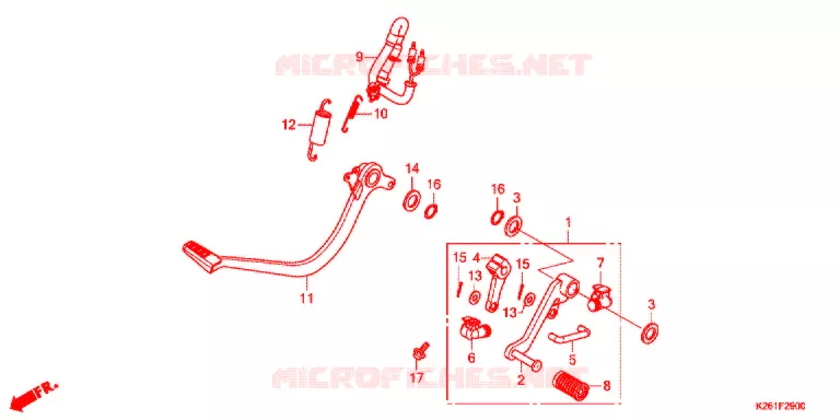 OPSTAP/KICKARM/ WISSEL PEDAAL Honda MOTO 125 GROM 2015  MSX125F_J