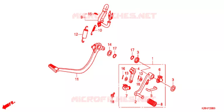 OPSTAP/KICKARM/ WISSEL PEDAAL Honda MOTO 125 GROM 2016  MSX125G