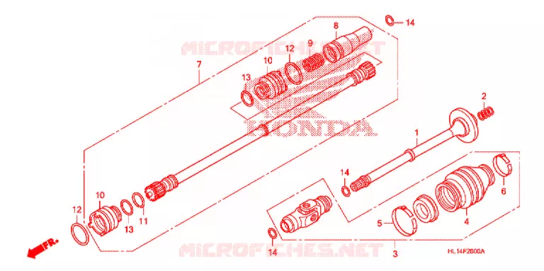 ACHTER VORK/PROPELLERAS(2) Honda ATV 700 BIG-RED 2009  MUV7009