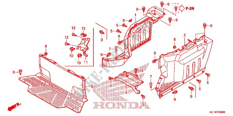 ZIJKUIPDEEL voor Honda BIG RED 700 CAMO 2010
