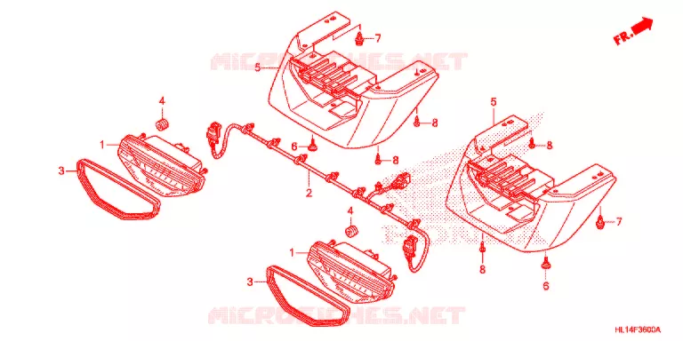 ACHTERLICHT(2) Honda ATV 700 BIG-RED 2010  MUV700A