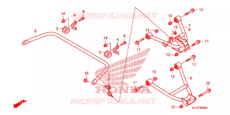 ACHTER ARM Honda ATV 700 BIG-RED 2012  MUV700C