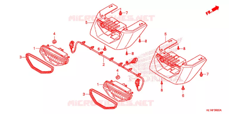 ACHTERLICHT(2) Honda ATV 700 BIG-RED 2013  MUV700D
