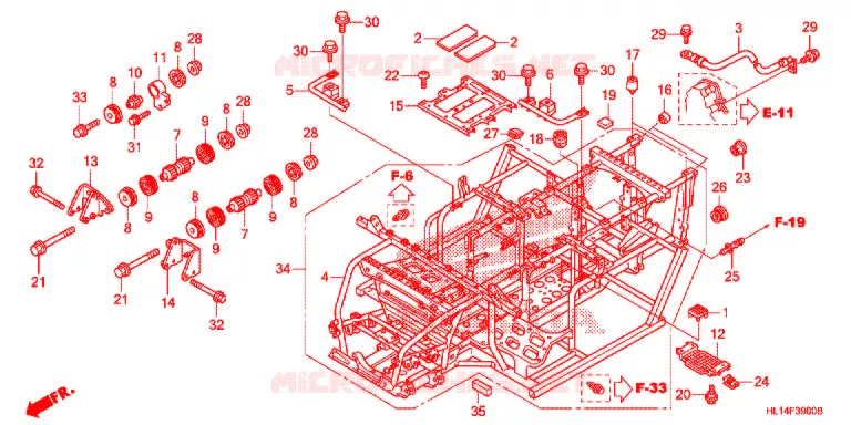 FRAME CHASSIS Honda ATV 700 BIG-RED 2013  MUV700D