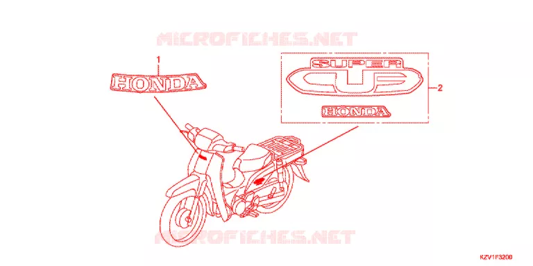 EMBLEEM/STREEP (NBC110) Honda MOTO 110 CUB 2015  NBC110C