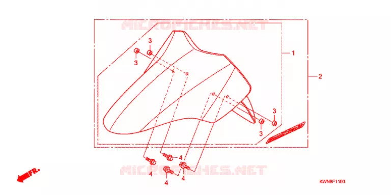 VOORSPATBORD Honda SCOOTER 125 PCX 2011  WW125SA