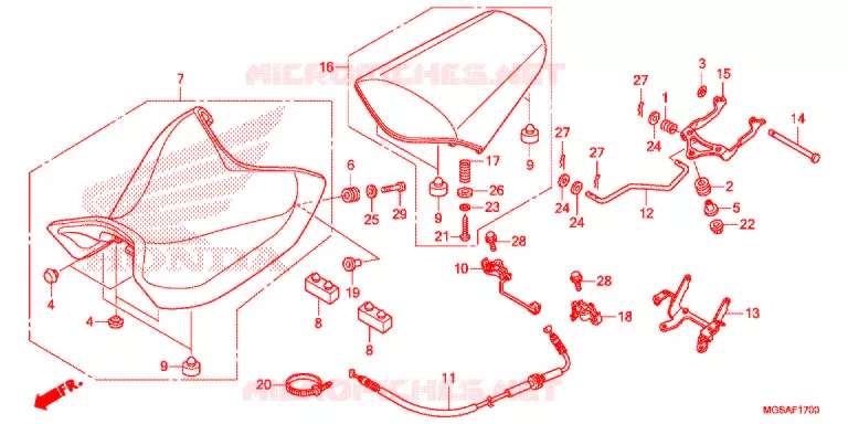 ENKELE ZITTING(2) Honda MOTO 700 NC 2013  NC700SAD