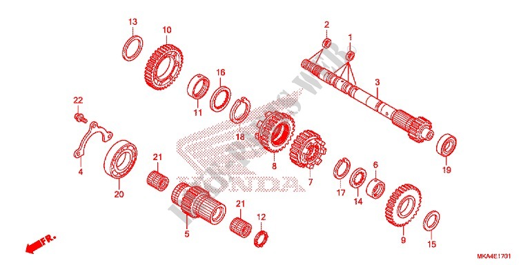 VERSNELLINGSBAK (ARBRE SECONDAIRE) (NC700XD/750XD) voor Honda NC 700 X ABS DCT 2016