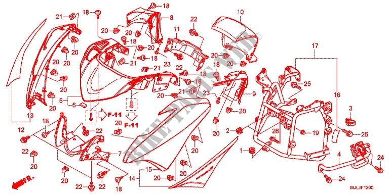 VOOR KAP voor Honda INTEGRA 750 2014