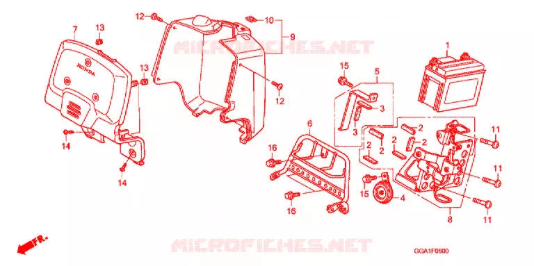 VOOR AFDEKKING/ACCU Honda SCOOTER 50 ZOOMER 2012  NPS50C