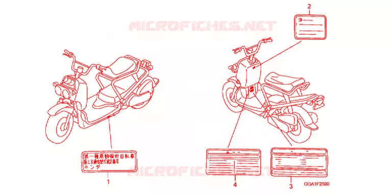 WAARSCHUWINGSLABEL(1) Honda SCOOTER 50 ZOOMER 2016  NPS50C