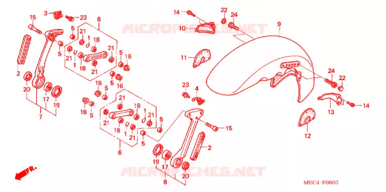 VOORSPATBORD Honda MOTO 1800 RUNE 2005  NRX1800DB5