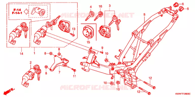 FRAME CHASSIS Honda MOTO 110 WAVE 2011  AFS110MSFB_TH
