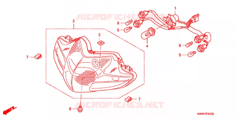 KOPLAMP Honda MOTO 110 WAVE 2011  AFS110MSFB_TH
