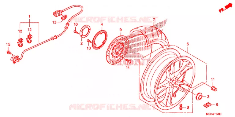 ACHTER WIEL Honda MOTO 700 DN01 2009  NSA700A9