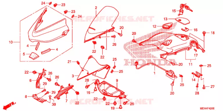 BOVEN KAP Honda MOTO 700 DN01 2009  NSA700A9