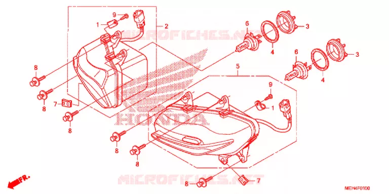 KOPLAMP Honda MOTO 700 DN01 2009  NSA700A9