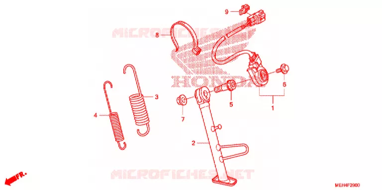 HOOFD STANDAARD/REMPEDAAL Honda MOTO 700 DN01 2009  NSA700A9