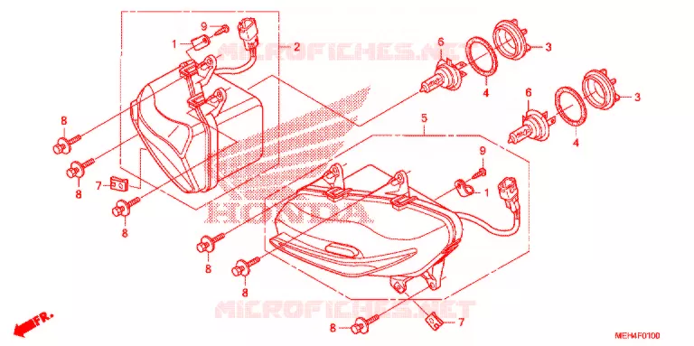 KOPLAMP Honda MOTO 700 DN01 2009  NSA700A9