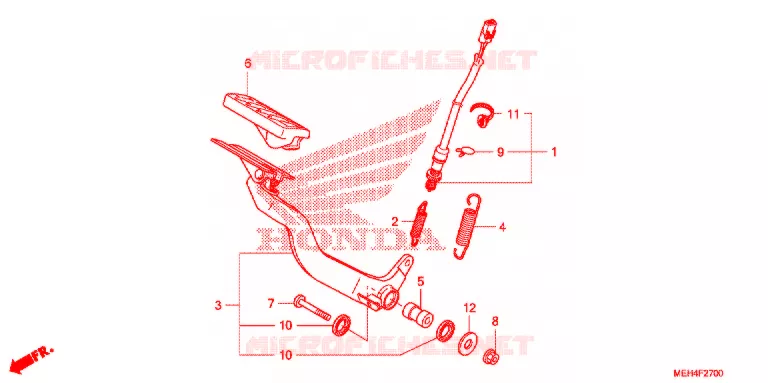 OPSTAP/KICKARM/ WISSEL PEDAAL Honda MOTO 700 DN01 2009  NSA700A9