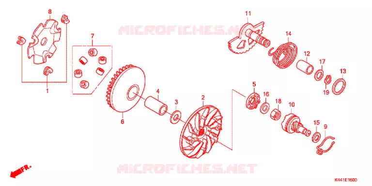 AANDRIJFFACE/ KICKSTARTER SPIL Honda SCOOTER 110 DIO 2016  NSC110CBFF