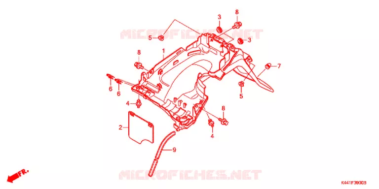 ACHTER STROOMLIJNKAP Honda SCOOTER 110 DIO 2015  NSC110CBFF