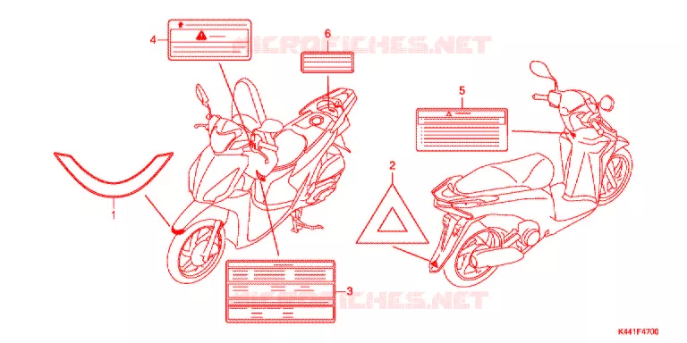 WAARSCHUWINGSLABEL(1) Honda SCOOTER 110 DIO 2015  NSC110CBFF