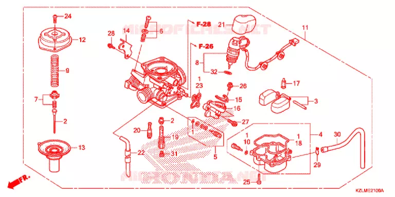 CARBURATEUR O.P. KIT  Honda SCOOTER 110 SPACY 2012  NSC110CSD