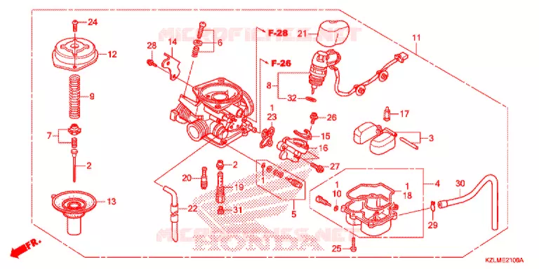 CARBURATEUR O.P. KIT  Honda SCOOTER 110 SPACY 2014  NSC110CSE