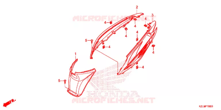 CHASSIS AFDEKKING/BAGAGEBOX/ BAGAGEDRAGER Honda SCOOTER 110 SPACY 2015  NSC110CSE
