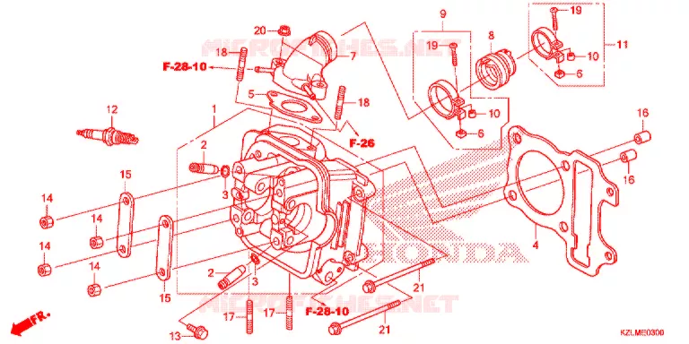 CILINDER/CILINDERKOP Honda SCOOTER 110 SPACY 2014  NSC110CSE