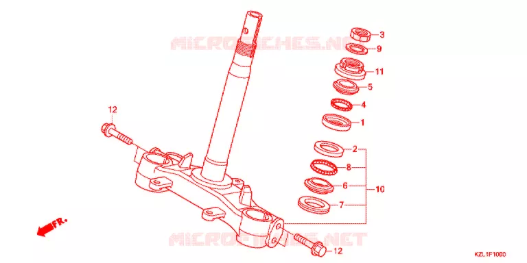 STURING STANG/BOVENSTE BRUG Honda SCOOTER 110 DIO 2013  NSC110WHD