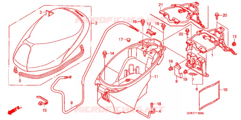 ZITTING/BAGAGEBOX Honda SCOOTER 50 DIO 2006  NSC50SH6
