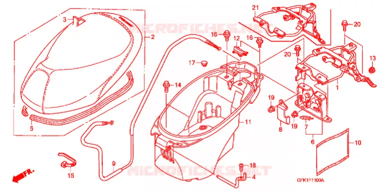 ZITTING/BAGAGEBOX Honda SCOOTER 50 DIO 2013  NSC50SHE