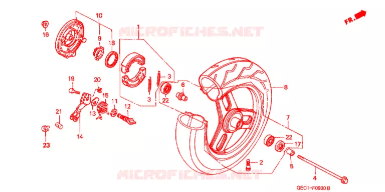 VOOR WIEL Honda SCOOTER 50 JULIO 2000  NTS50Y