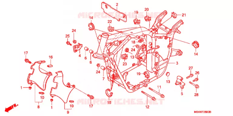 FRAME CHASSIS Honda MOTO 400 SHADOW 2003  NV400C23