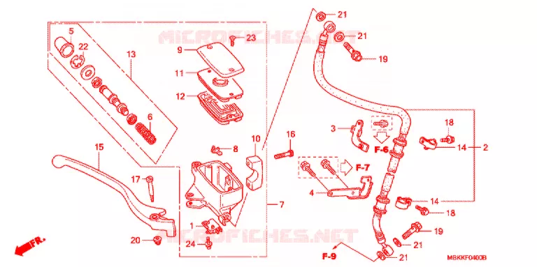 VOORREM HOOFDCILINDER Honda MOTO 400 SHADOW 2004  NV400C4