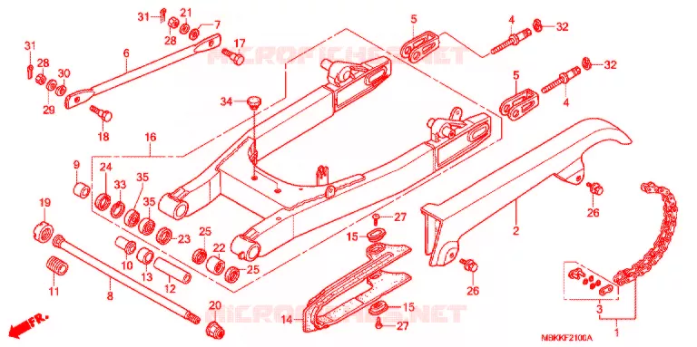 ZWAAI-ARM/KETTINGKAST Honda MOTO 400 SHADOW 2007  NV400C7