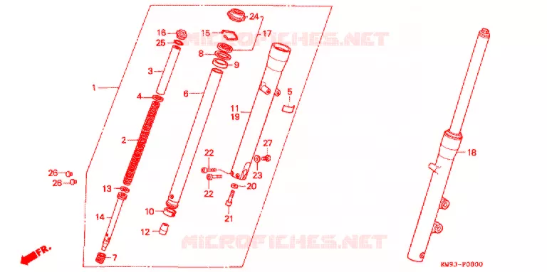 VOOR VORK Honda MOTO 400 STEED 1993  NV400CP_II