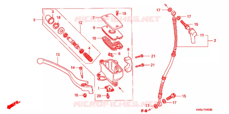 VOORREM HOOFDCILINDER Honda MOTO 400 STEED 1993  NV400CP_IV