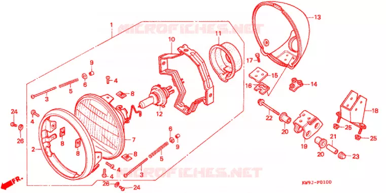 KOPLAMP Honda MOTO 400 STEED 1994  NV400CR_II