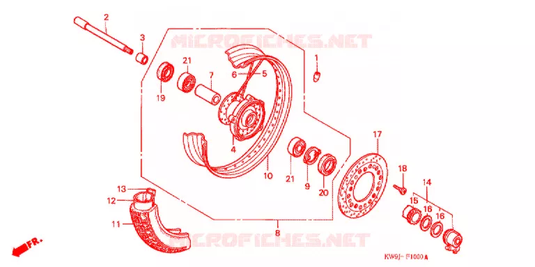 VOOR WIEL Honda MOTO 400 STEED 1995  NV400CVS