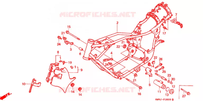 FRAME CHASSIS Honda MOTO 400 STEED 1995  NV400CVS_II