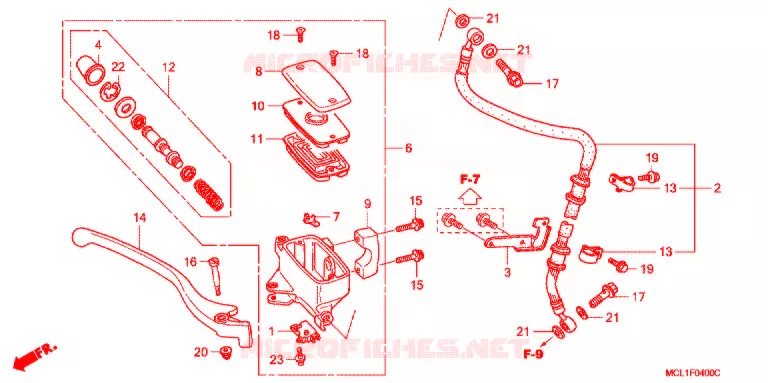 VOORREM HOOFDCILINDER Honda MOTO 400 SHADOW 2001  NV400DC1