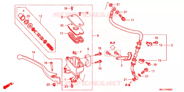 VOORREM HOOFDCILINDER Honda MOTO 400 SHADOW 2005  NV400DC5