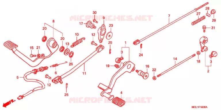 OPSTAP/KICKARM/ WISSEL PEDAAL Honda MOTO 400 SHADOW 2006  NV400DC6