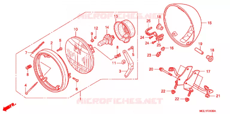 KOPLAMP Honda MOTO 400 SHADOW 2000  NV400DCY