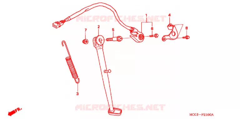 HOOFD STANDAARD/REMPEDAAL Honda MOTO 400 NX 2009  NX4008