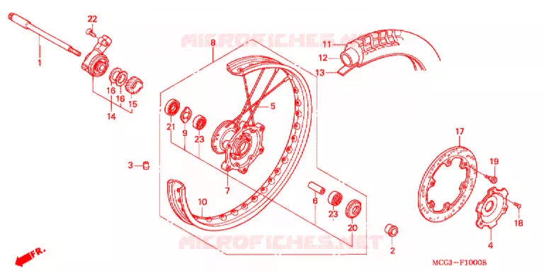 VOOR WIEL Honda MOTO 400 NX 2009  NX4008